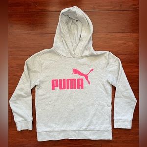 Girls Puma Outfit Set, hooded sweater, T-shirt, leggings, size medium 10–12